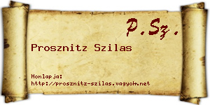 Prosznitz Szilas névjegykártya